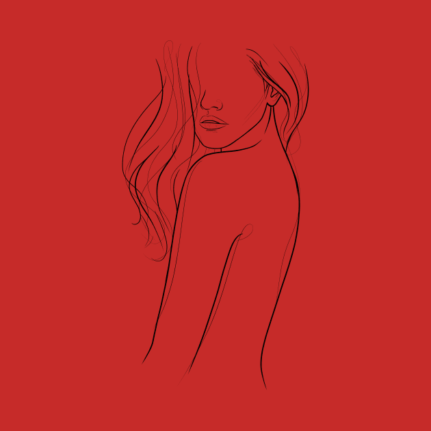 Beautiful Woman Line Artwork by BastetLand