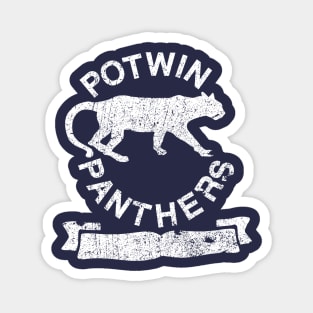 Potwin Panthers White Logo Magnet