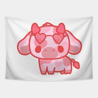 fluffy valentine's cow Tapestry