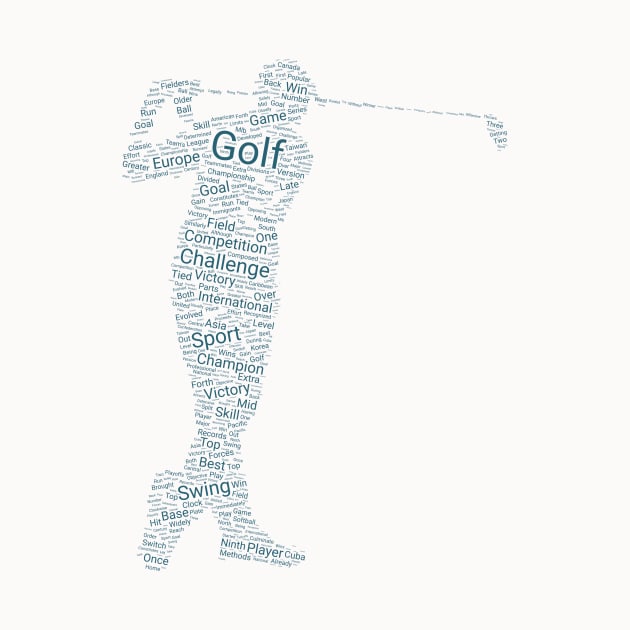 Golfing Golfer Silhouette Shape Text Word Cloud by Cubebox