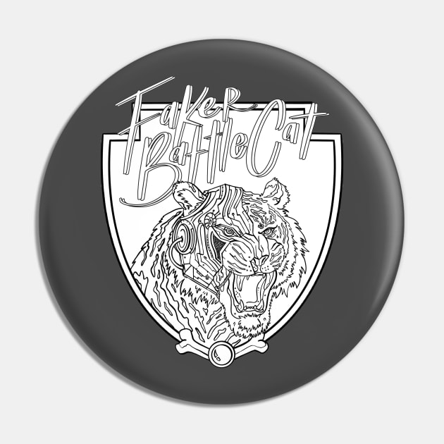 FakerBattlecat BLACK outline Pin by FakerBattlecat