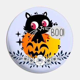 Cat In A Pumpkin Pin