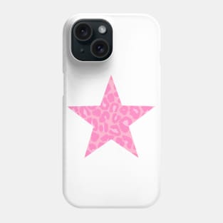 Pink Textured Leopard Star Print Design Phone Case