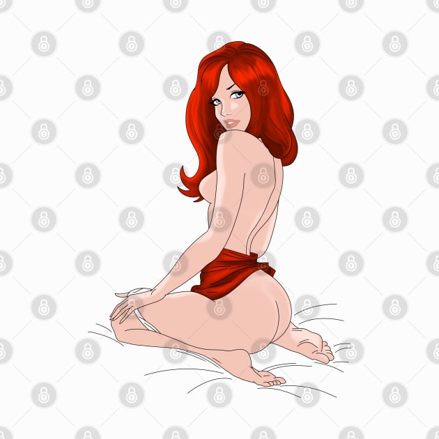 Redhead Pin Up Girl by icedragon