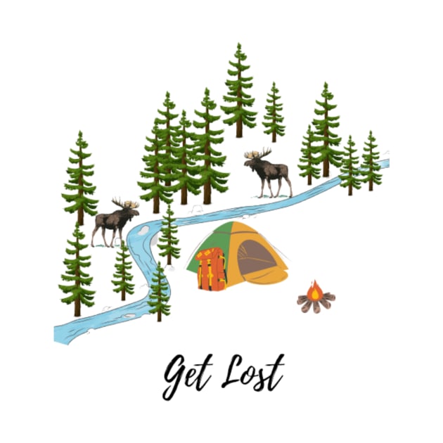 Get lost camping, moose at the river by TouchofAlaska