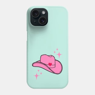 Pink Cowboy Hat With Red Heart Phone Case