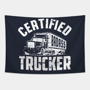 Certified Female trucker (white) Tapestry