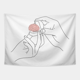 Funny Engagement Brain Ring Tapestry