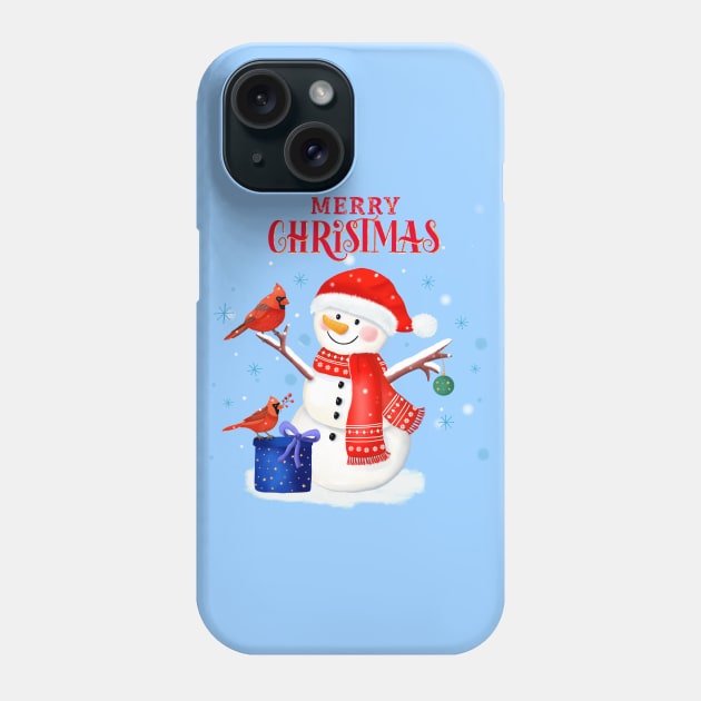 Snowman wishes Merry Christmas Phone Case by CalliLetters