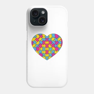 Puzzle Heart - Pansexual Pride Colors Phone Case