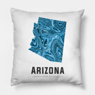 Arizona state map abstract blue Pillow