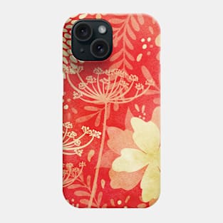 Red Flowers and Grasses Phone Case