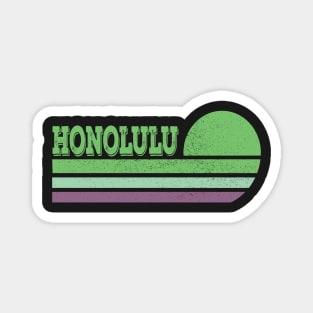 Retro Honolulu Vintage Sunset Stripes 70's Magnet