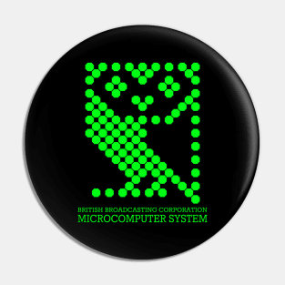 BBC Microcomputer 1980s Owl Logo in Green Pin