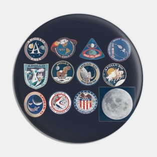 NASA Apollo Missions logos Pin