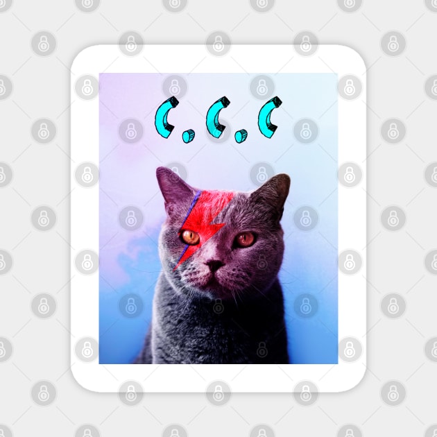 cat bowie cat cat club Magnet by CatCatClub