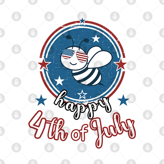 Happy 4Th of July Cute Patriot Bee by Cute Pets Graphically