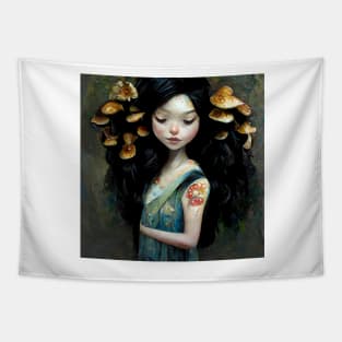 Sadie the Mushroom Faerie by Kim Turner Art Tapestry