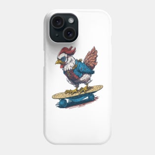 Chicken skateboarding Phone Case