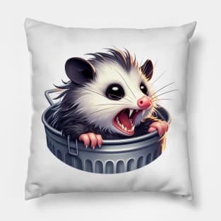 Cute Angry possum in Trash Pillow