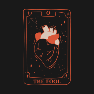 The Fool Heart Lineart Tarot Card T-Shirt