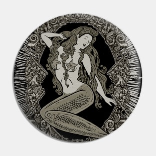 Neo Classic Mermaid Siren Sepia Pin