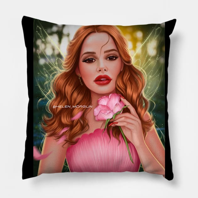 Rosetta garden fairy Pillow by helen_morgun