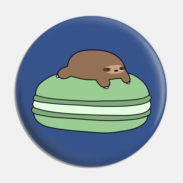 Little Sloth and Green Macaroon Pin by saradaboru