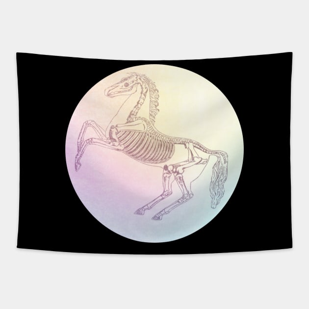 Distressed Grunge Pastel Punk Horse Skeleton T-shirt Tapestry by ichewsyou