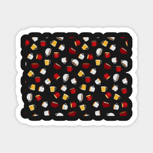 Hot drinks - Coffee, hot chocolate and tea pattern Magnet