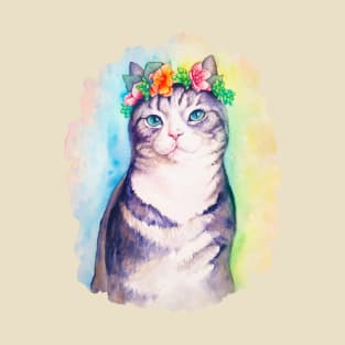 The watercolor cat T-Shirt