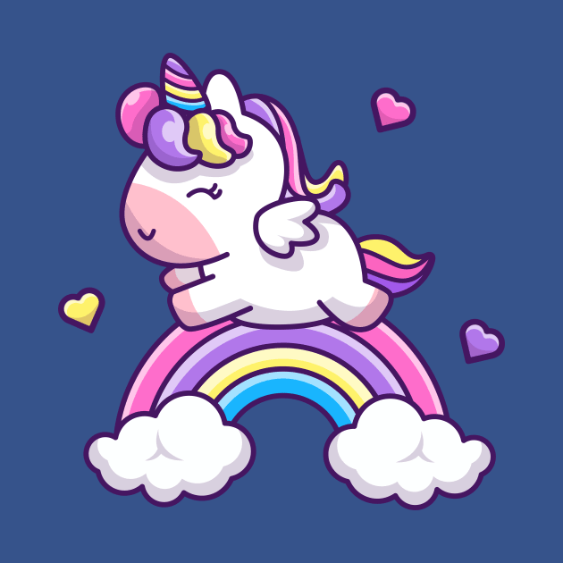 Cute Unicorn With Rainbow Cartoon by Catalyst Labs