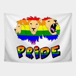 Pride Lions Rainbow Tapestry