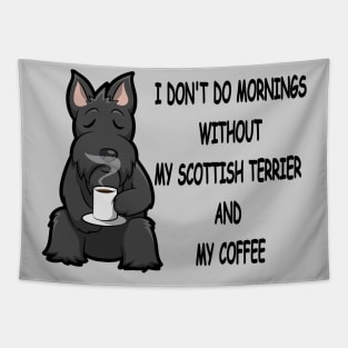 Scottish Terrier Scottie Breed Mornings Without Coffee And Dog Tapestry