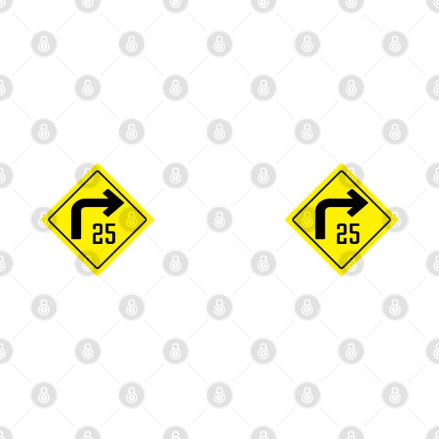 25 mph Right Curve Sign by SignX365