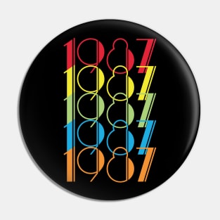 VINTAGE T-SHIRT Birthday 1987 Pin