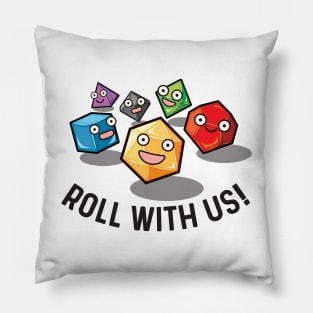 Roll With Us Dungeons and Dragons Dice Pillow