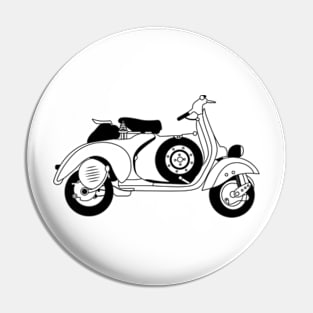 Vespa 125 Six Days Black Outline Pin