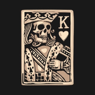 Vintage Skull Character of Playing Card King of Hearts T-Shirt