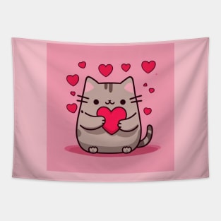 A cute kitty Pu sheen wants you for his Valentine Tapestry