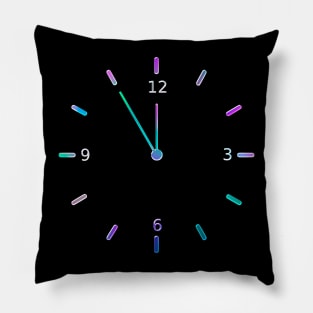 Clock Time Clock Life Present Moment Chrome Graphic Pillow