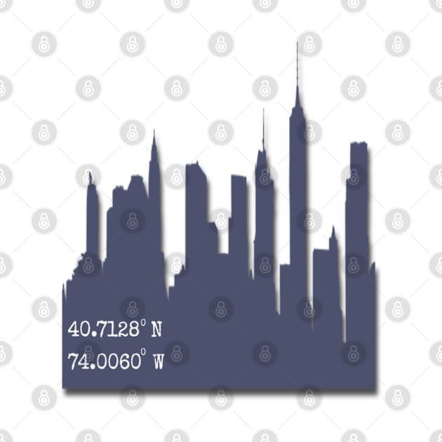 I Love New York City Skyline - Coordinates by musicanytime