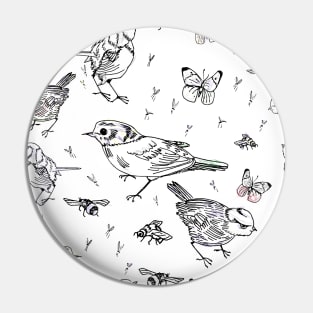 Garden birds Pin