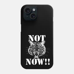 Hand drawn Tiger Angry Face - Roaring  for dark background colors Phone Case