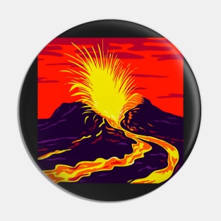 Hawaii active volcano Pin