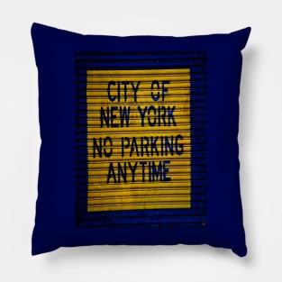 City of New York No Parking Any Time Pillow