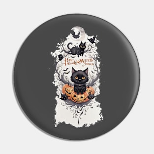 Halloween black cat Pin