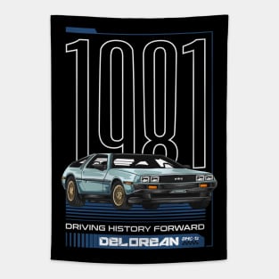 SciFi Delorean Car Tapestry