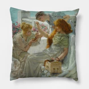 Fortune's Favourite by Lawrence Alma-Tadema Pillow
