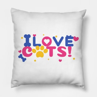 I Heart Cats I Love Cats Cats Lover Pillow